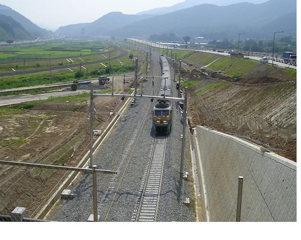 Construction of partial alignment improvement Rroadbed (Gyeongbu line Hwanggan-Chupungryeong)