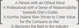 A Person with an Ethical Mind A Professional with a Sense of Responssibility towards One's Duties A Kumho Asiana Man Strives to Crete Value for the Company so the in Becomes the Best in the industry